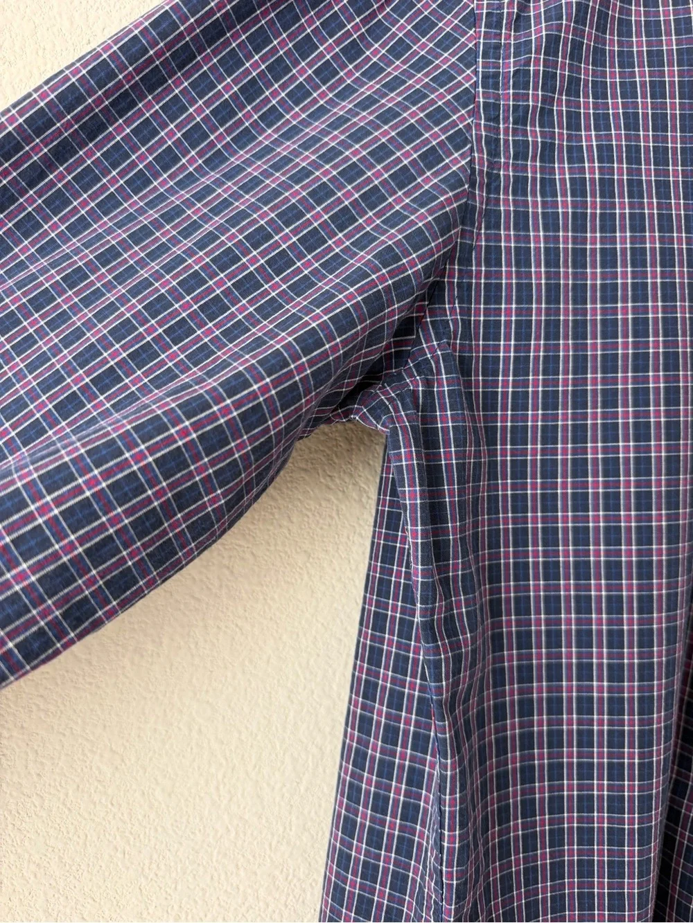 J.Crew Tailored Tall Men's L Button-Down Shirt Blue Plaid 100% Cotton Workwear